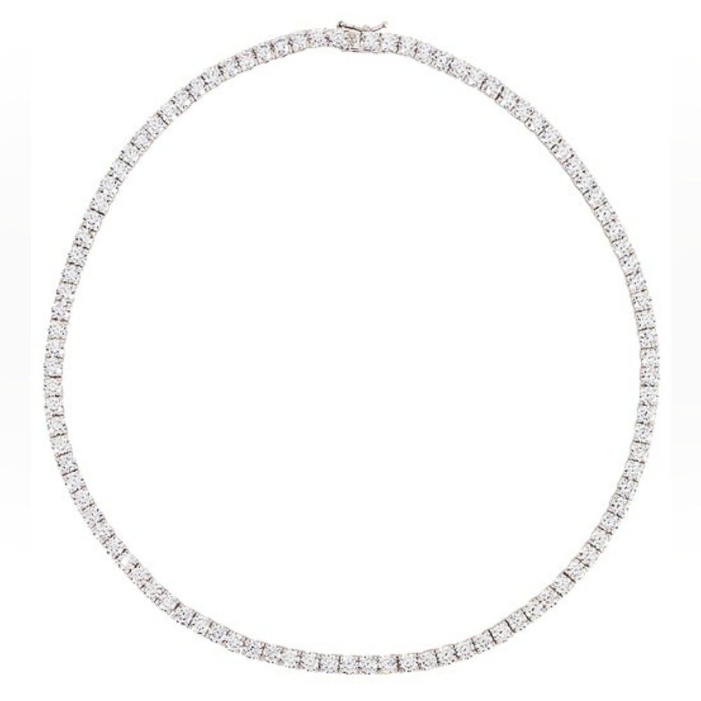 NWT Full Iced Out Necklace in Sterling Silver